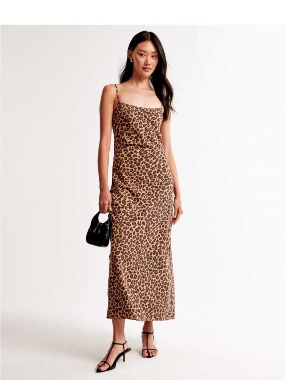 Abercrombie & Fitch Leopard Print Midi Dress - Brown/Tan